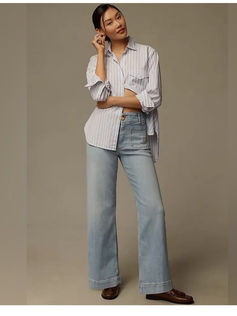 Anthropologie Maeve Collette pant Light Blue Wide-Leg Jeans size 25